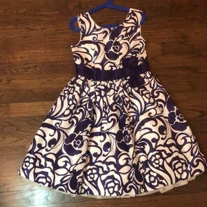 Gymboree purple and white satin style party dress